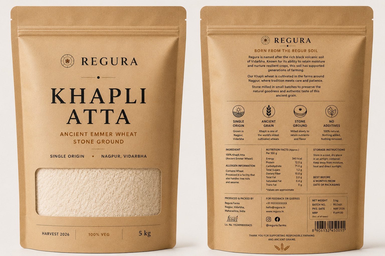 Regura Khapli Atta 5kg Monthly Pack